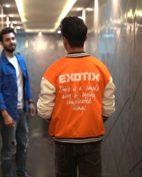 Exotix Orange Varsity jacket For Men's - Image 4