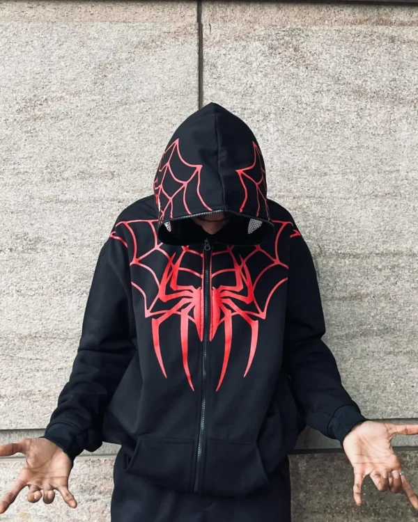 Marvel Black Spider Man Zip Up Hoodie Unleash Your Inner Super Hero - Image 2