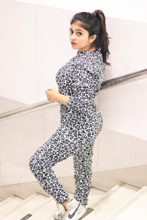 White Leopard Printed  Co-Ord