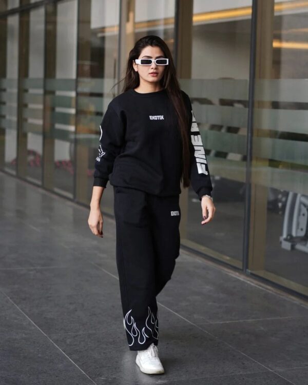Exotix Fine AF Sweatshirt With Fire Baggy Track Pant - Image 4