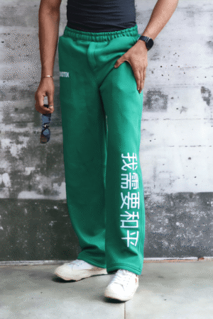 Exotix Green Printed Baggy Track pant
