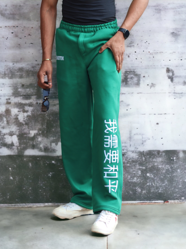 Exotix Green Printed Baggy Track pant