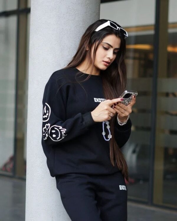 Exotix Fine AF Sweatshirt With Fire Baggy Track Pant - Image 5