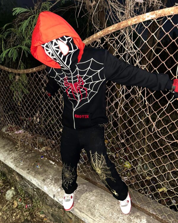 Zip Up Your Superhero Style Exotix Double Cap Spider Man Hoodie Unleash Your Spidey Swag