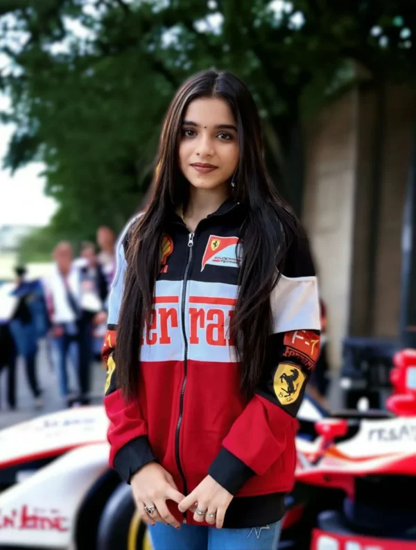 Women’s Red Ferrari F1 Vintage Racing Jacket | Style for the Racer