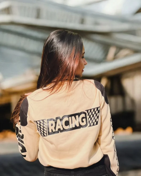 Get the Racer Look with Exotix's Racing Crop Jacket for Women