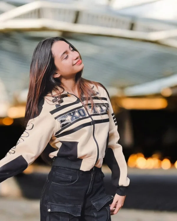 Exotix Women's Crop Jacket – Sleek Racer Design for Streetwear