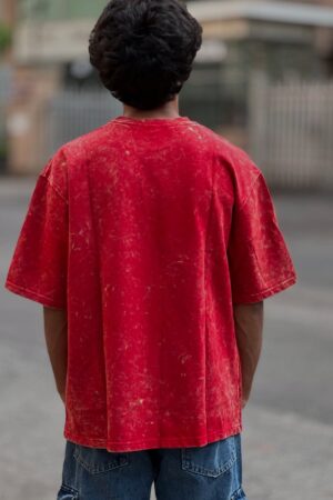Trendy Red Oversized Tee for Men & Women