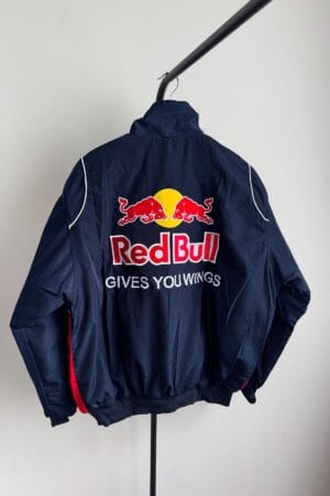 Back view of Red Bull Racing Jacket showing "Gives You Wings" embroidered branding