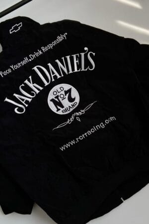 Back design of Jack Daniels Old No.7 embroidered motorsport jacket