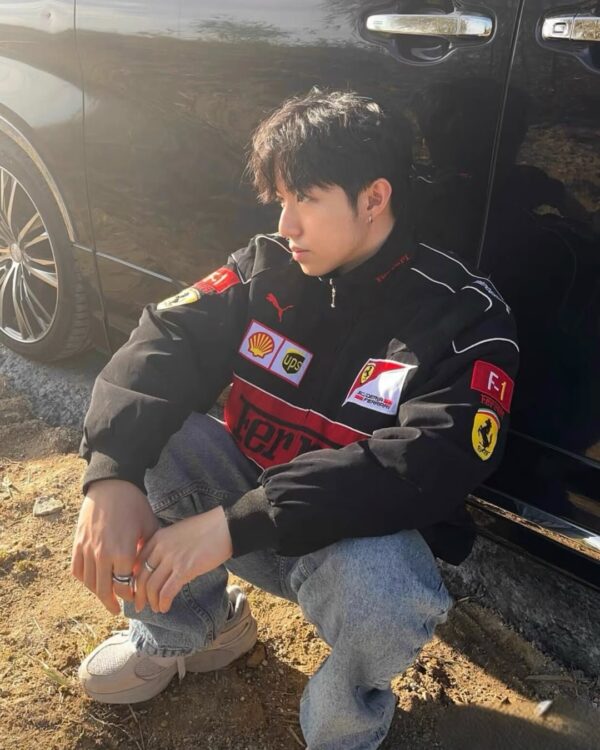 Embroidered Ferrari streetwear jacket black F1 racing edition