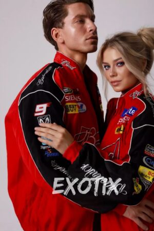 Shop Red Budweiser Bomber Jacket Online – Limited Edition Racing Design