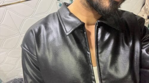 Black Boxy Leather Jacket - Cropped Fit photo review