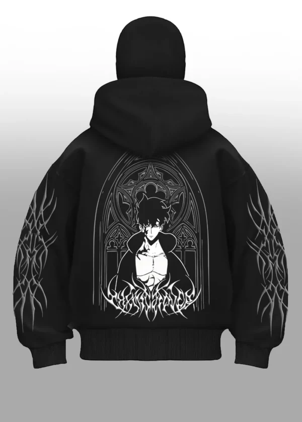 Sung Jin Woo Solo Leveling Balaclava Hoodie Back Print – Exotix Anime Hoodie