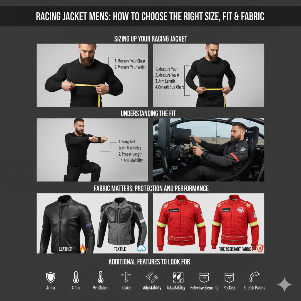 Racing Jacket Mens: How to Choose the Right Size, Fit & Fabric