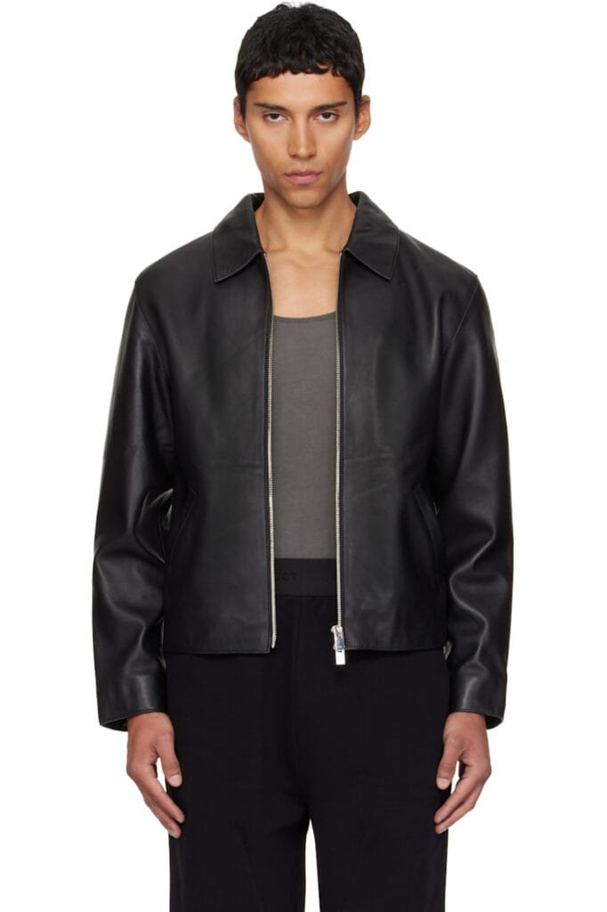 Buy Cropped Leather Jacket Online India | Exotix Black Moto