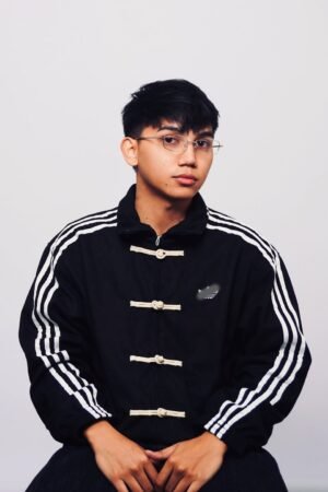 Exotix Black Chinese New Year Jacket with minimalist streetwear look – premium CNY jacket for men India