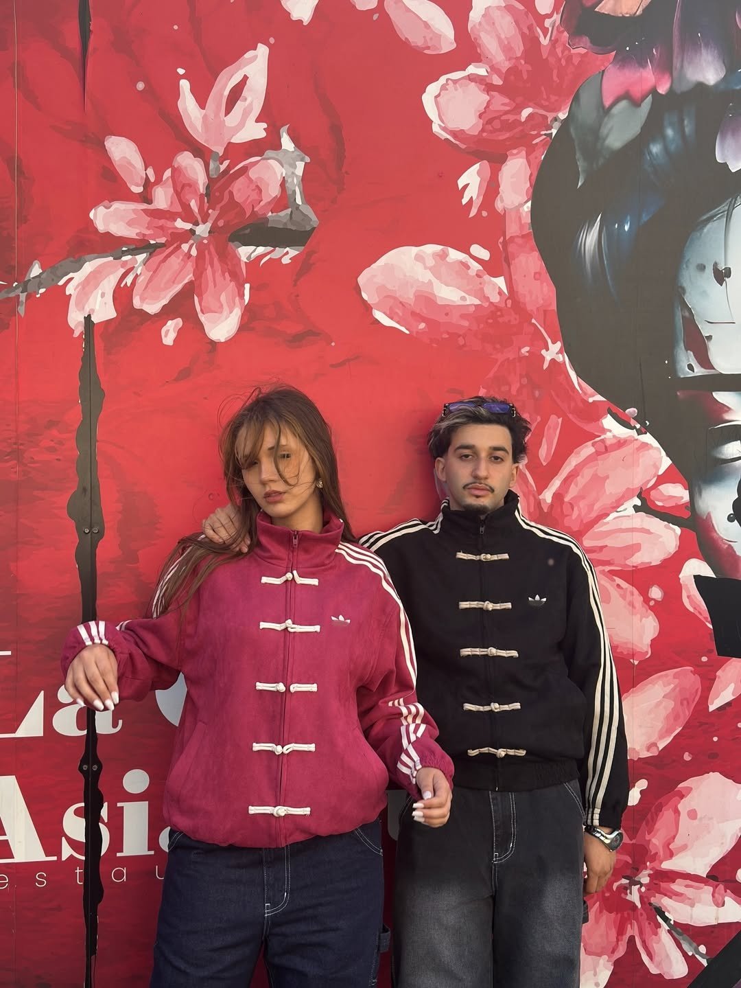 Chinese New Year Jacket – Exotix CNY Edition Chinese New Year jacket by Exotix – stylish couple posing in pink and black toggle jackets inspired by traditional Chinese design